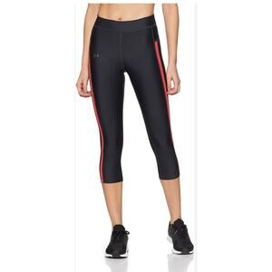 Under Armour Leggings Womens‎ Small Black Pink Red Stripe Athletic Running